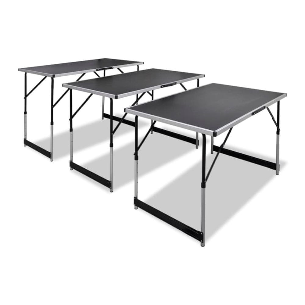 Petromila vidaXL Tapetovací stôl 3 ks, skladací, nastaviteľná výška